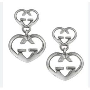 Gucci Love Britt Double Heart Drop earrings NWT